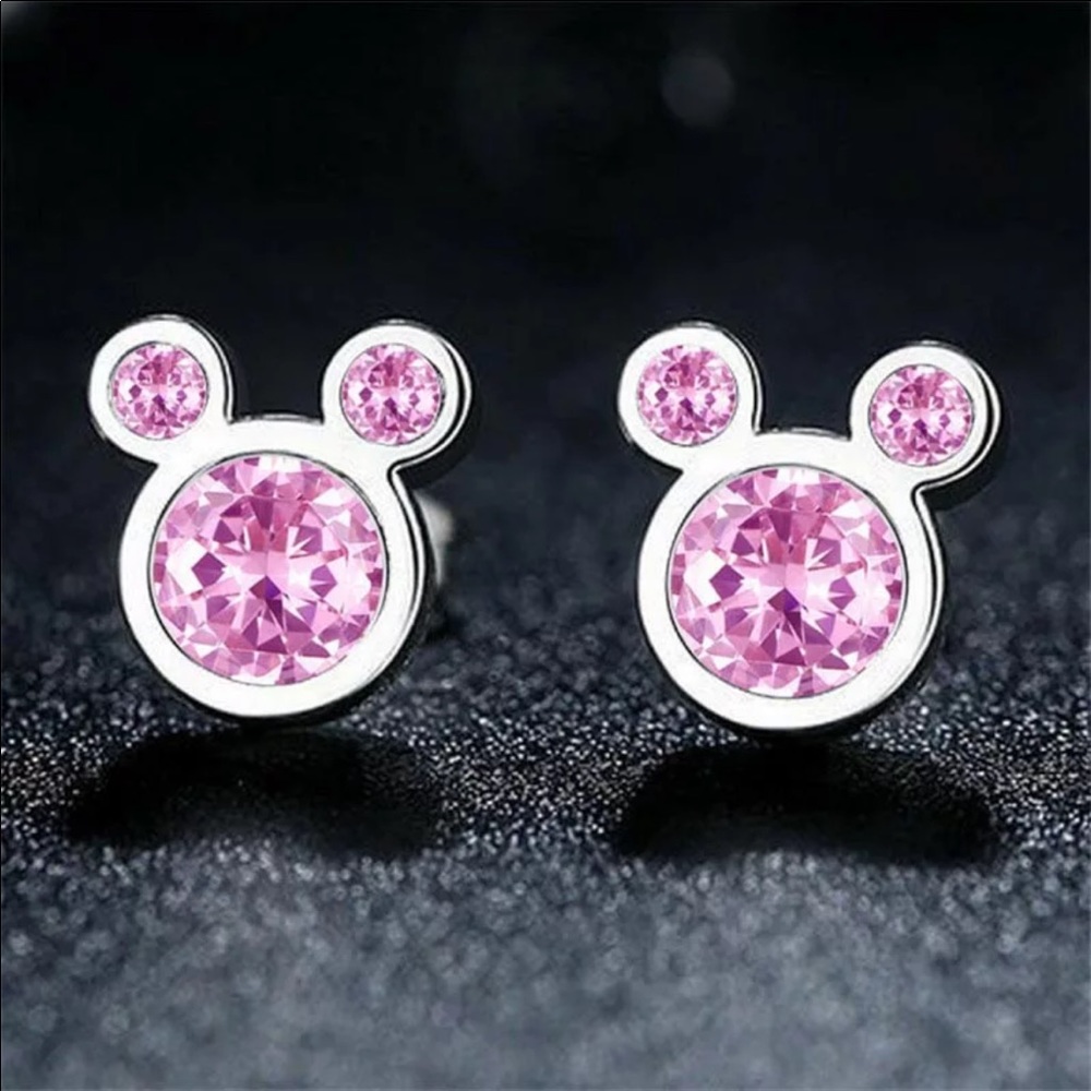 NEW Pink Minnie Mouse Necklace & Earring Set - Picture 2 of 3
